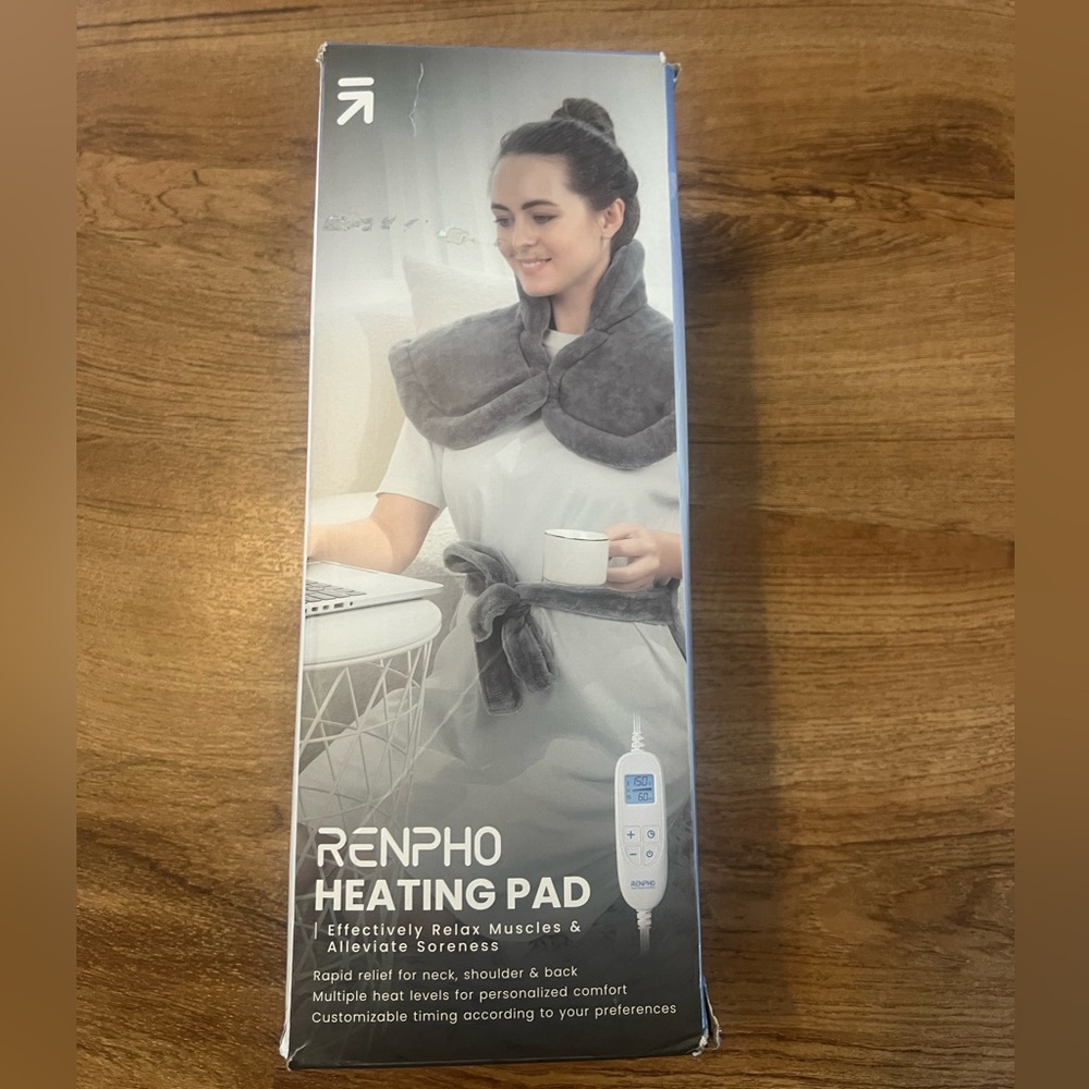 Electric Heated Shoulder Wrap - Gray Plush Comfort